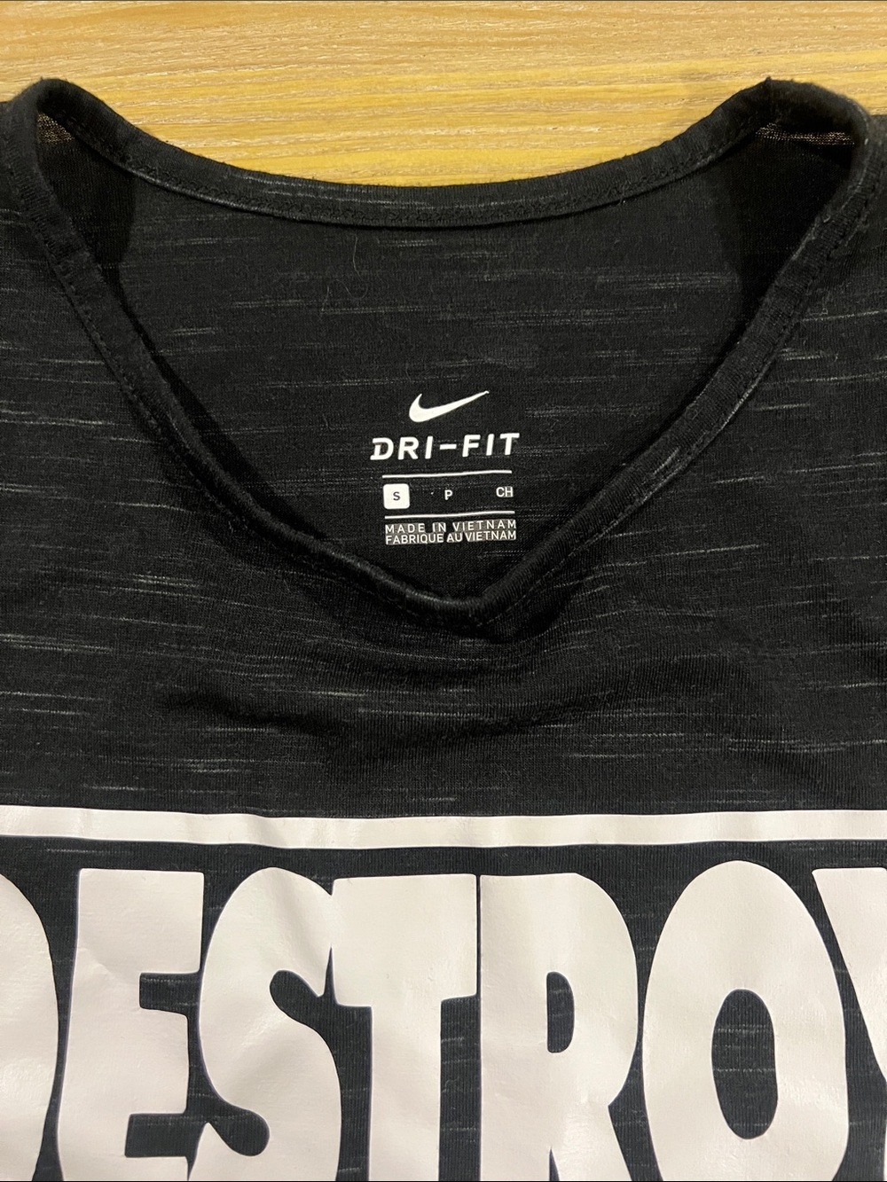 Nike Black Tank Top with White "DESTROY EXCUSES" Graphic - Picture 2 of 3